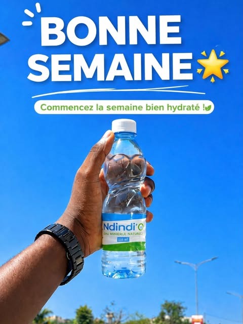 Publication Ndindi'O : bonne semaine, commencez bien hydraté