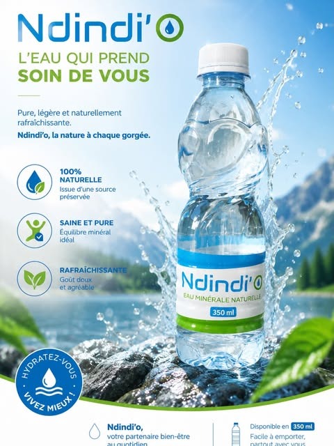 Affiche Ndindi'O : l'eau qui prend soin de vous